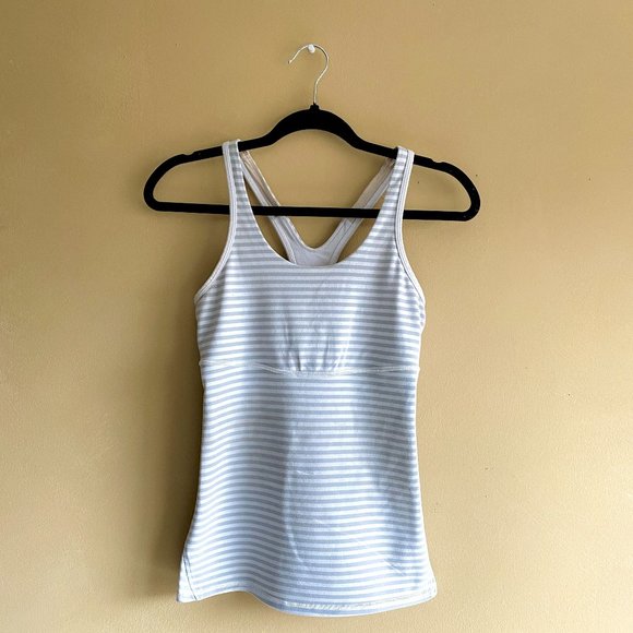 Lululemon Stripe Racerback Tank with Built in Bra - Picture 1 of 7